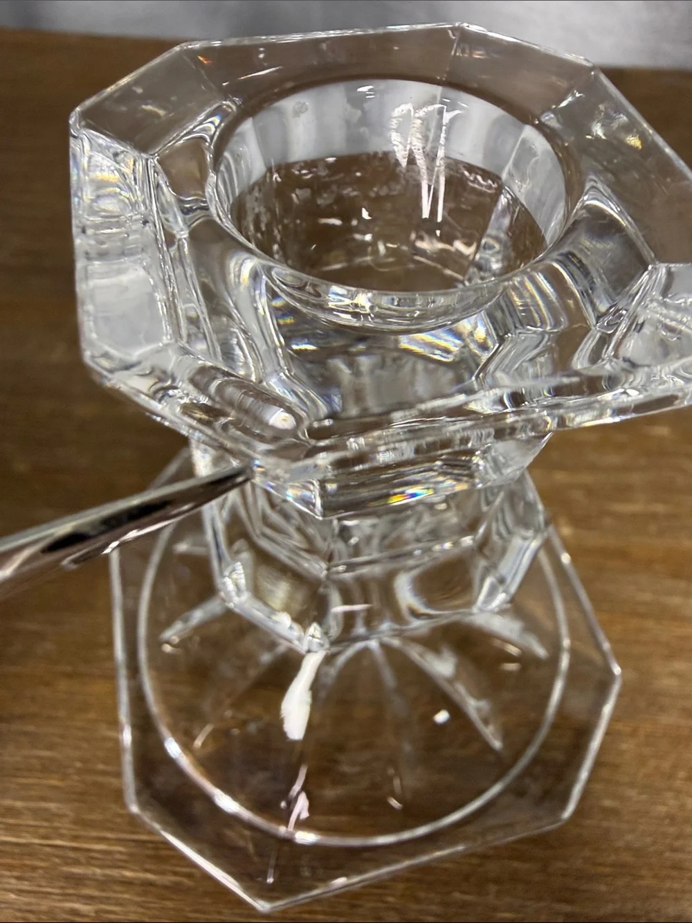 Vtg Mikasa Lead Crystal Elegant Edinburgh Candlestick Holders Set of 2 READ